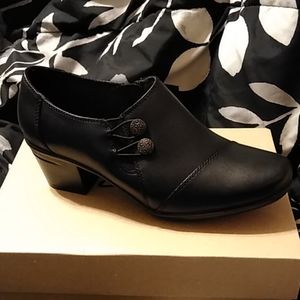 Black booties from Clarks